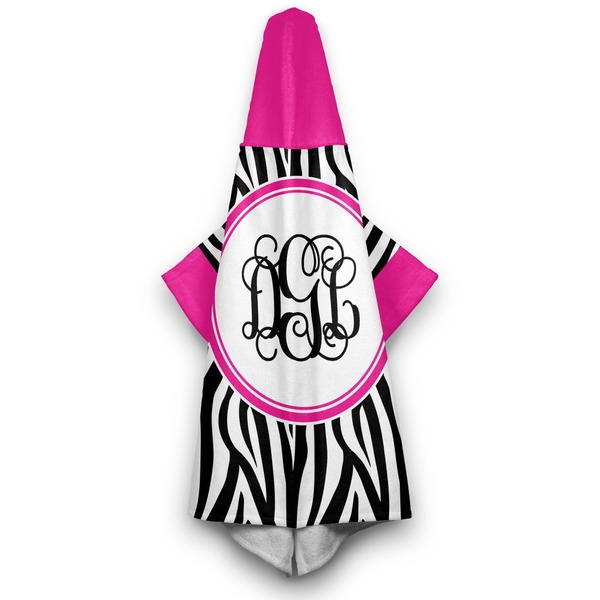 Zebra Print Hooded Towel - Hanging