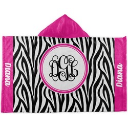 Zebra Print Kids Hooded Towel (Personalized)