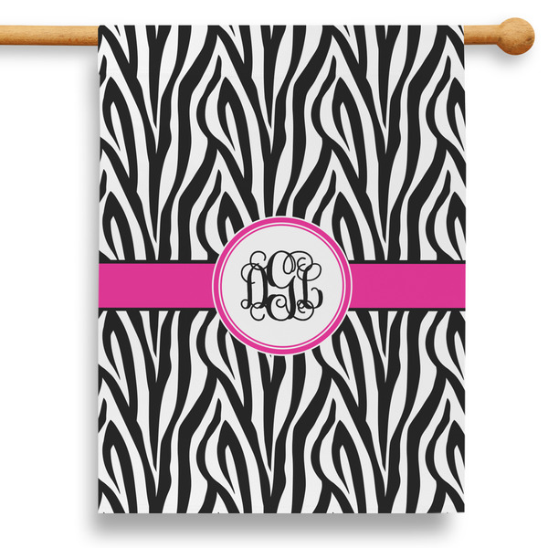 Custom Zebra Print 28" House Flag (Personalized)
