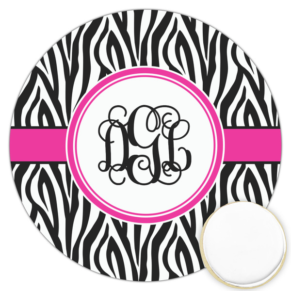 Custom Zebra Print Printed Cookie Topper - 3.25" (Personalized)