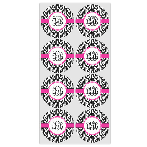 Zebra Print Icing Circle - Medium - Set of 12