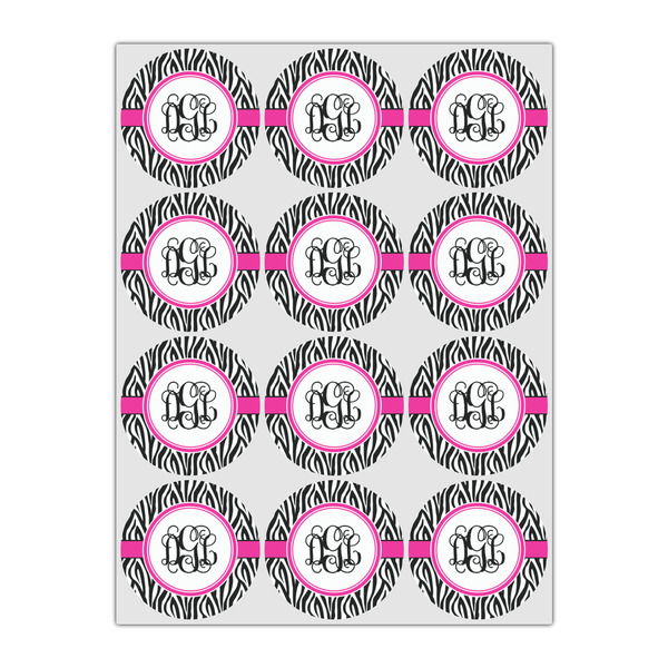 Zebra Print Icing Circle - Small - Set of 12