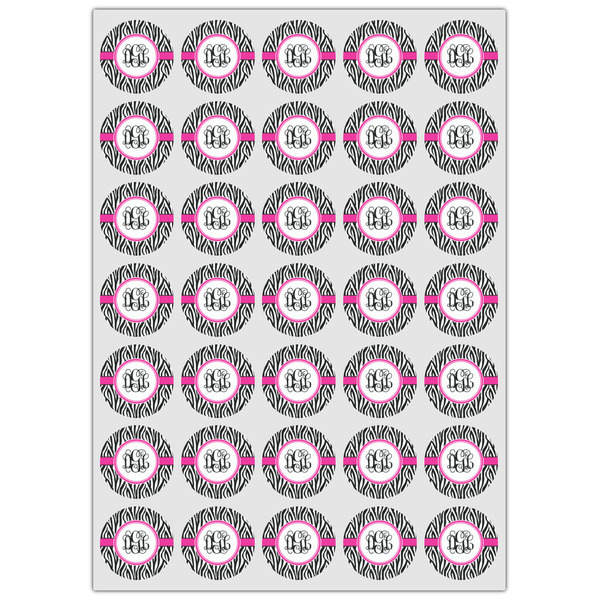 Zebra Print Icing Circle - XSmall - Set of 35