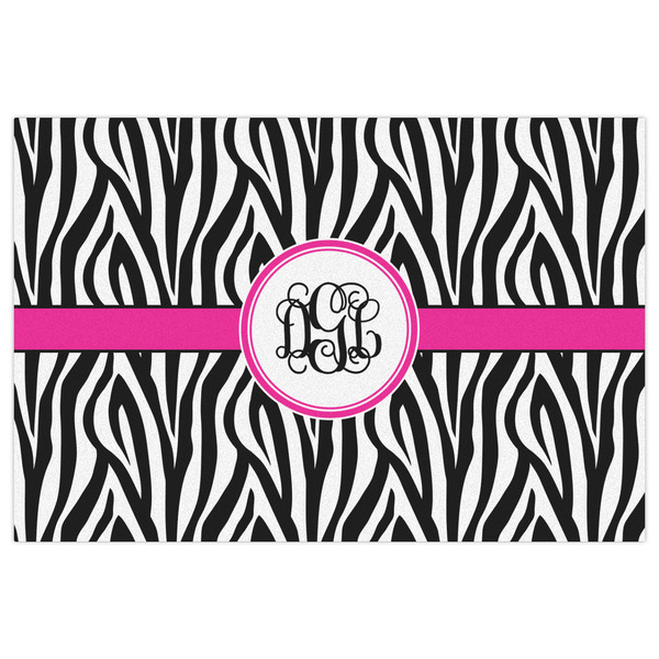 Zebra Print Indoor / Outdoor Rug - 2'x3' - Front Flat