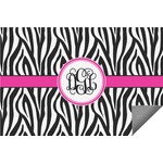 Zebra Print Indoor / Outdoor Rug - 6'x8' w/ Monogram
