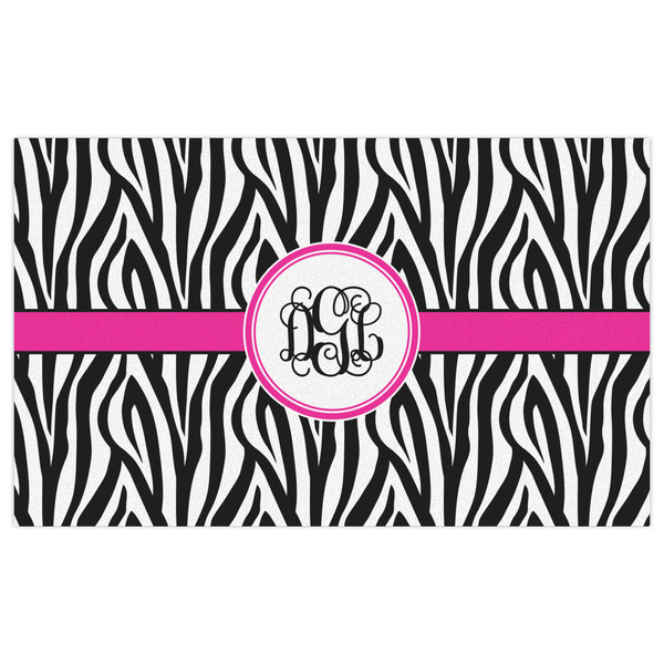 Zebra Print Indoor / Outdoor Rug - 3'x5' - Front Flat