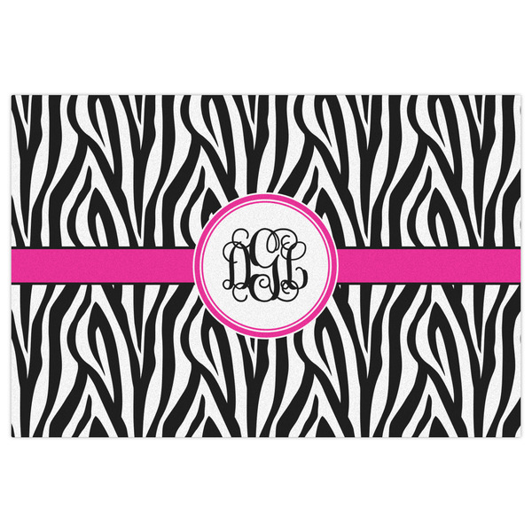 Zebra Print Indoor / Outdoor Rug - 4'x6' - Front Flat