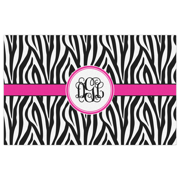 Zebra Print Indoor / Outdoor Rug - 5'x8' - Front Flat