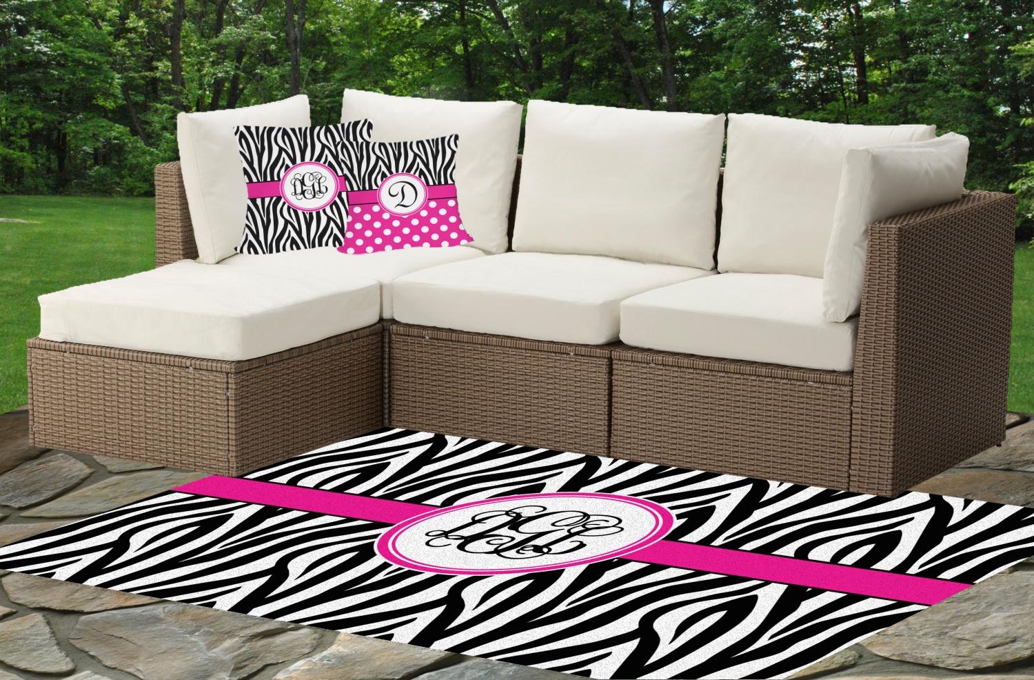 Zebra Print Outdoor Pillow (Personalized) YouCustomizeIt