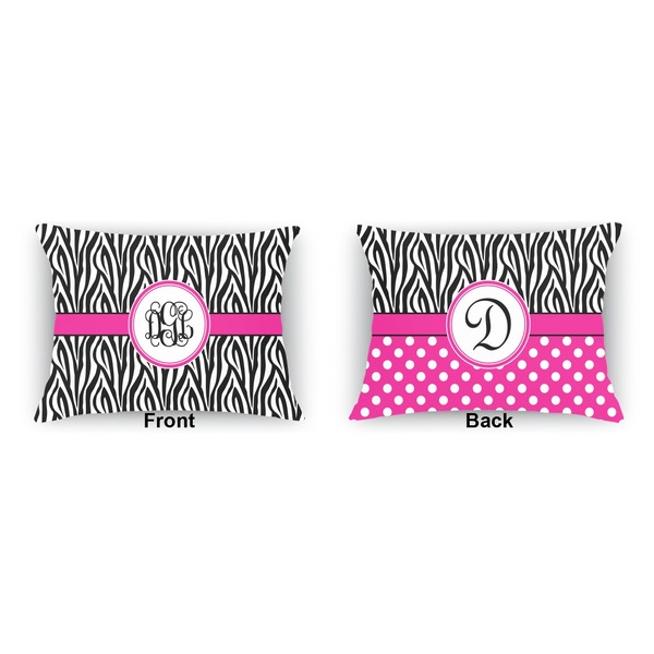 Zebra Print  Indoor Rectangular Burlap Pillow (Front and Back)