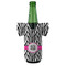 Zebra Print Jersey Bottle Cooler - FRONT (on bottle)