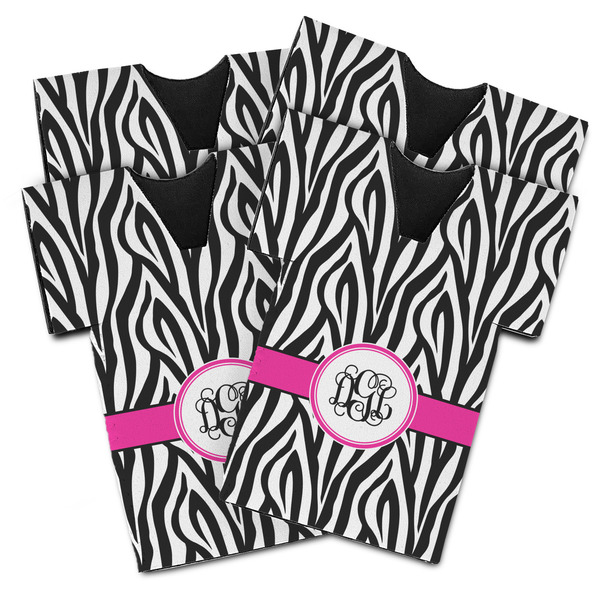Zebra Print Jersey Bottle Cooler - Set of 4 - MAIN (flat)