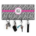 Zebra Print Key Hanger w/ 4 Hooks w/ Monogram