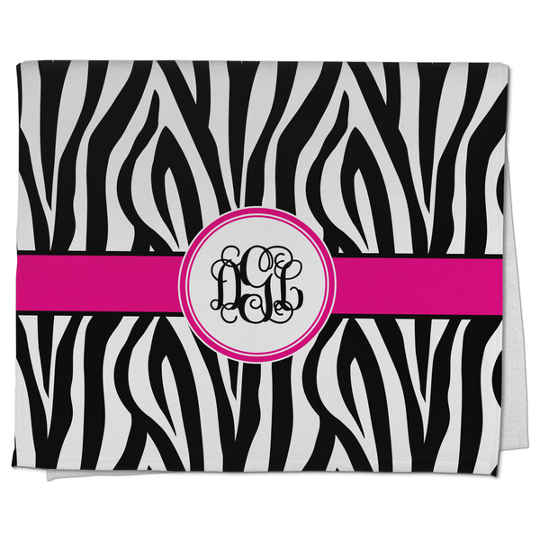 Custom Zebra Print Kitchen Towel - Poly Cotton w/ Monograms