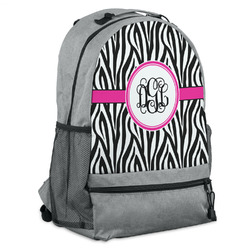 Zebra Print Backpack - Grey (Personalized)