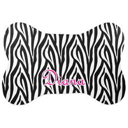 Zebra Print Bone Shaped Dog Food Mat (Personalized)
