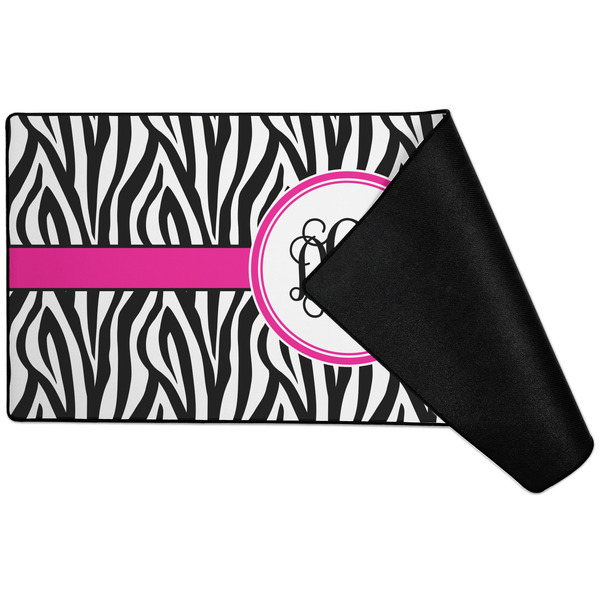 Zebra Print Large Gaming Mats - FRONT W/ FOLD