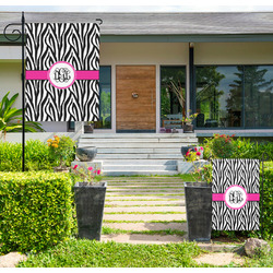 Zebra Print Large Garden Flag - Double Sided (Personalized)