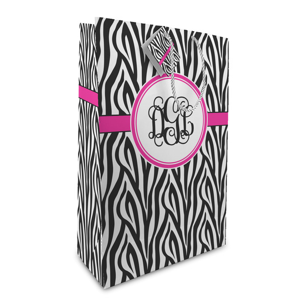 Custom Zebra Print Large Gift Bag (Personalized)