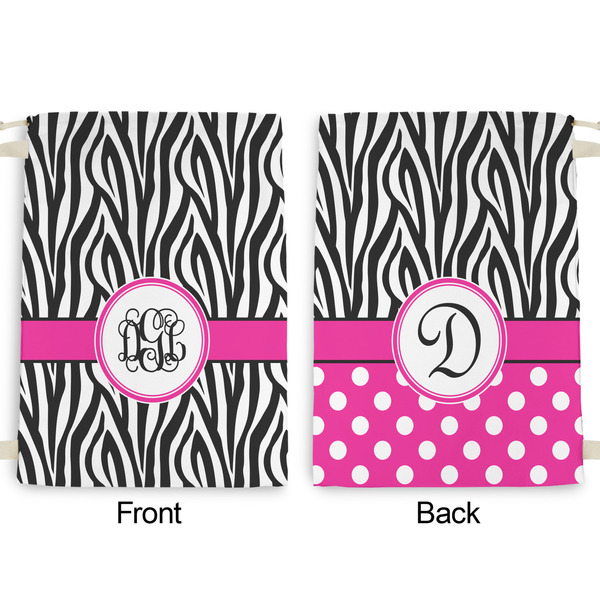 Zebra Print Large Laundry Bag - Front & Back View