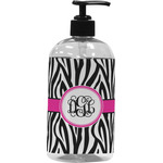 Zebra Print Plastic Soap / Lotion Dispenser (16 oz - Large - Black) (Personalized)
