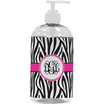 Zebra Print Plastic Soap / Lotion Dispenser (16 oz - Large - White) (Personalized)