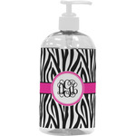 Zebra Print Plastic Soap / Lotion Dispenser (16 oz - Large - White) (Personalized)