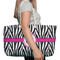 Zebra Print Large Rope Tote Bag - In Context View