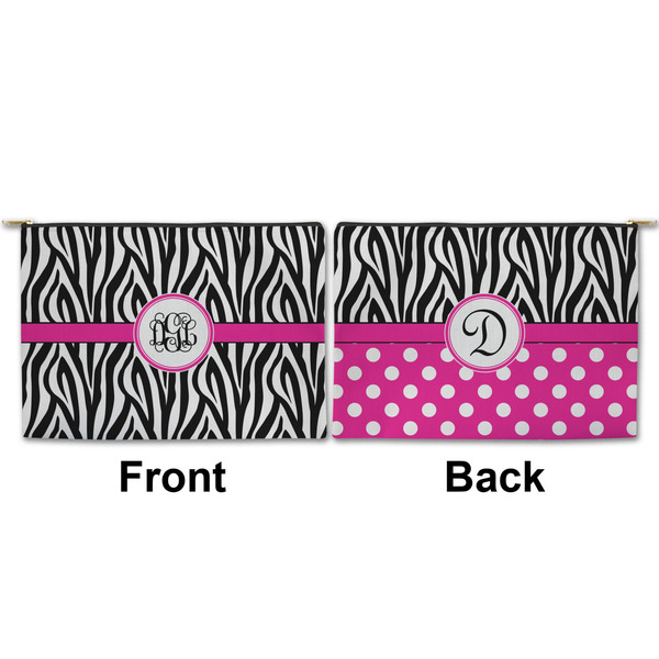 Zebra Print Large Zipper Pouch Approval (Front and Back)
