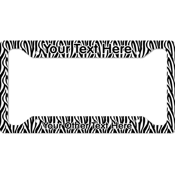 Custom Zebra Print License Plate Frame - Style A (Personalized)