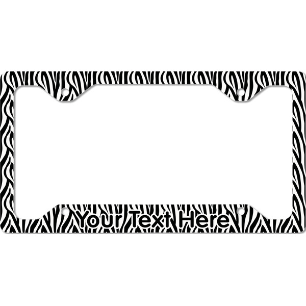 Custom Zebra Print License Plate Frame - Style C (Personalized)
