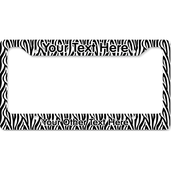 Custom Zebra Print License Plate Frame - Style B (Personalized)