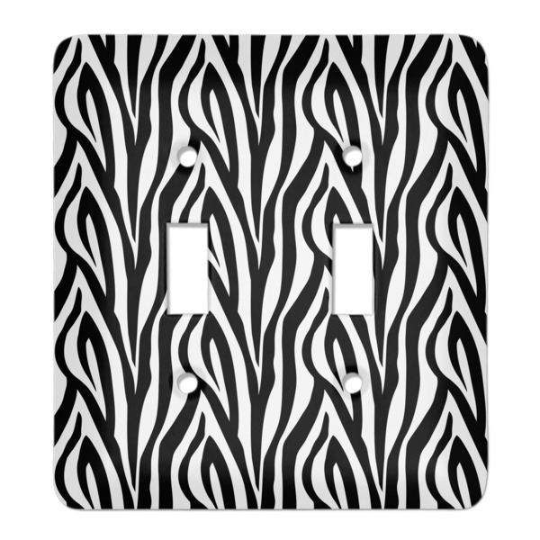 Custom Zebra Print Light Switch Cover (2 Toggle Plate)