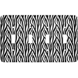 Zebra Print Light Switch Cover (4 Toggle Plate)