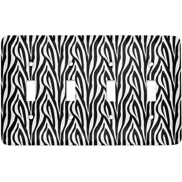 Custom Zebra Print Light Switch Cover (4 Toggle Plate)