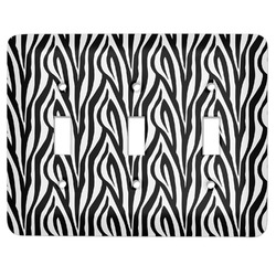 Zebra Print Light Switch Cover (3 Toggle Plate)