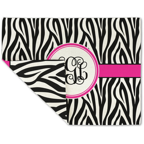 Zebra Print Linen Placemat - Folded Corner (double side)