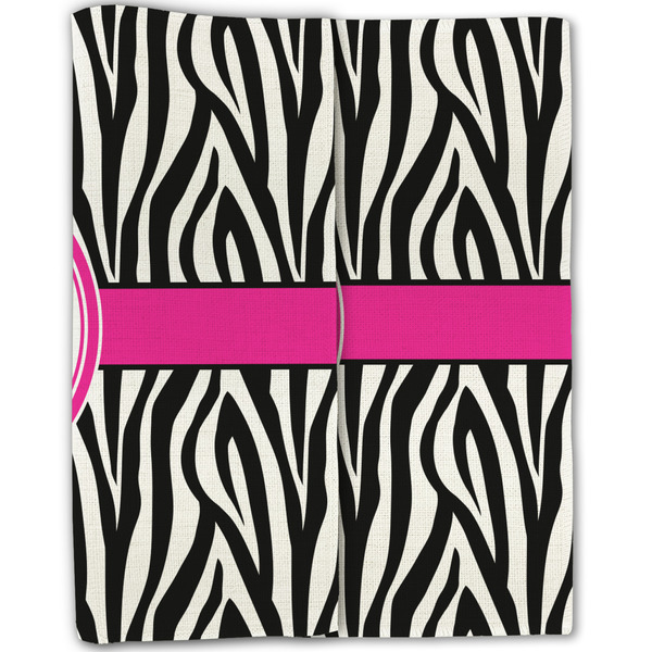 Zebra Print Linen Placemat - Folded Half (double sided)