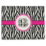 Zebra Print Single-Sided Linen Placemat - Single w/ Monogram