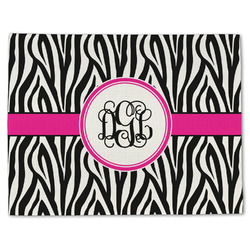 Zebra Print Single-Sided Linen Placemat - Single w/ Monogram