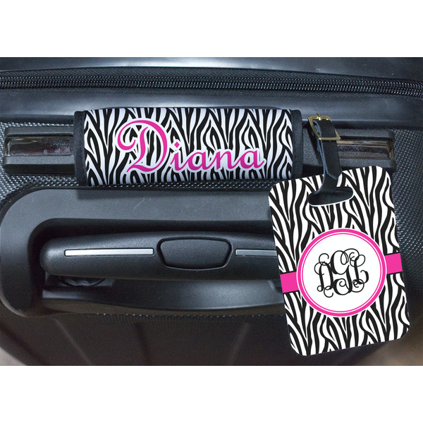 Zebra Print Luggage Wrap & Tag