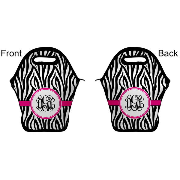 Zebra Print Lunch Bag - Front and Back