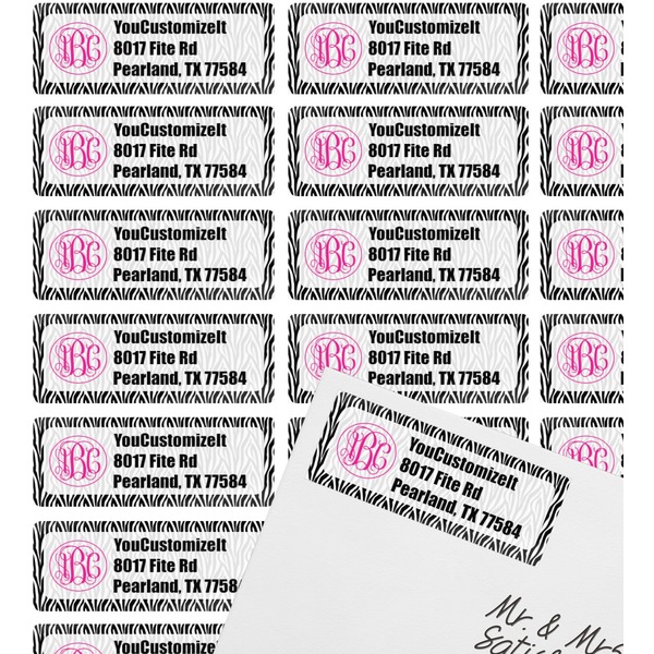 Zebra Print Mailing Label on Envelope - Multiple Labels