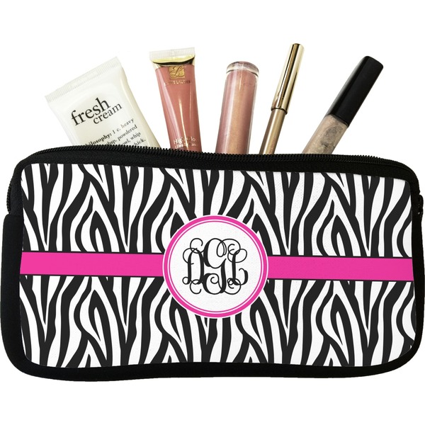 Custom Zebra Print Makeup / Cosmetic Bag (Personalized)