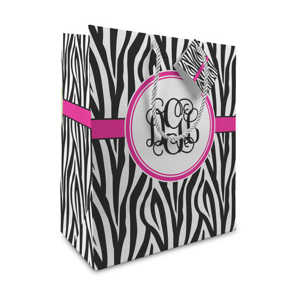 Custom Zebra Print Medium Gift Bag (Personalized)