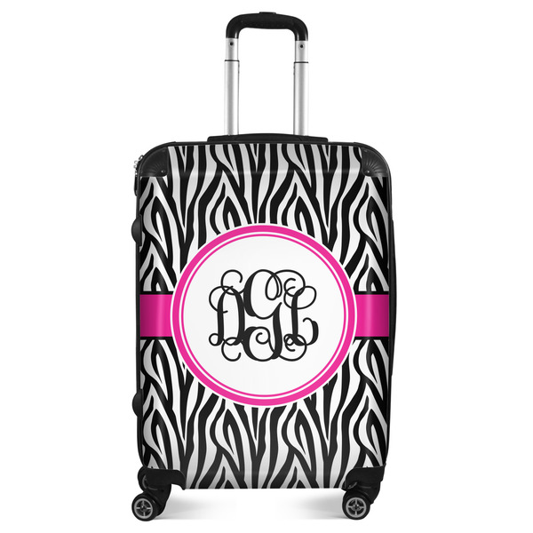 Custom Zebra Print Suitcase - 24" Medium - Checked (Personalized)