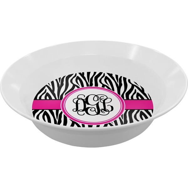 Custom Zebra Print Melamine Bowl - 12 oz (Personalized)