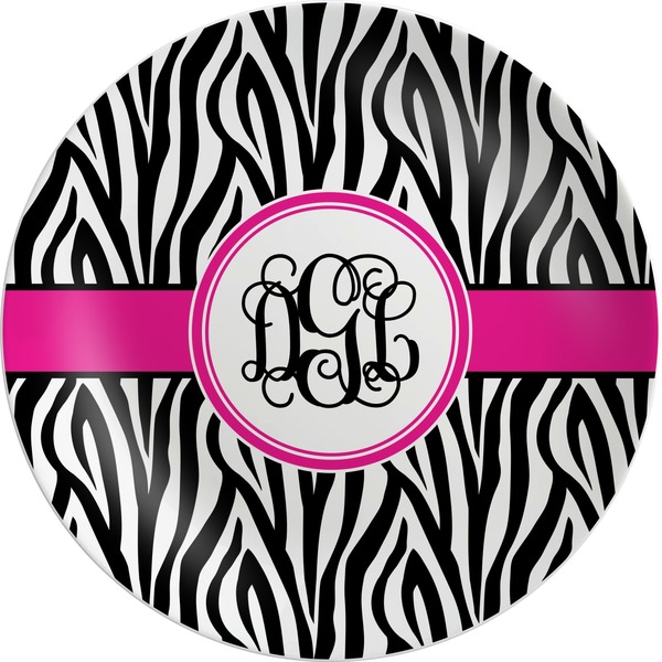 Custom Zebra Print Melamine Plate (Personalized)