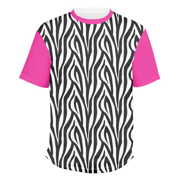 Custom Zebra Print Men's Crew T-Shirt - Medium