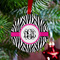 Zebra Print Metal Ball Ornament - Lifestyle